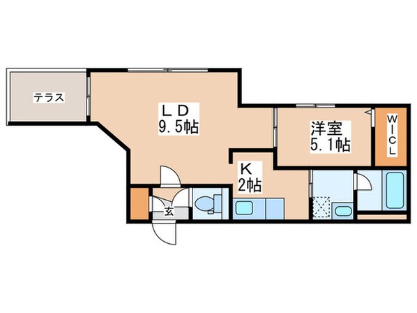 シャトーライフ近代美術館前１の物件間取画像